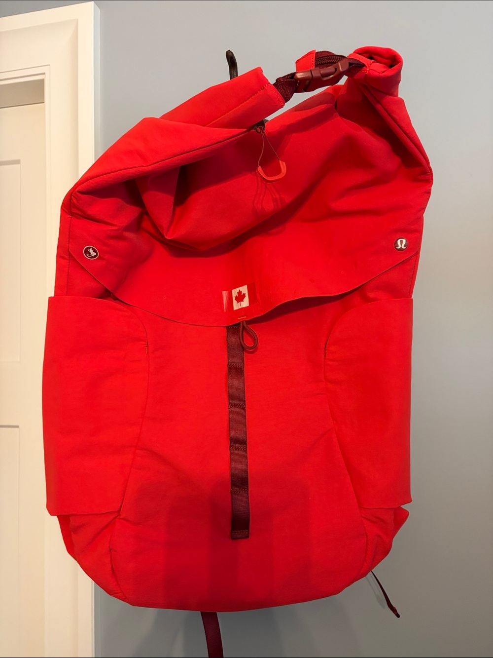 lululemon athletica Women's Red Rolltop Backpack Top